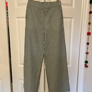 Rhythm Green and White Striped Pants